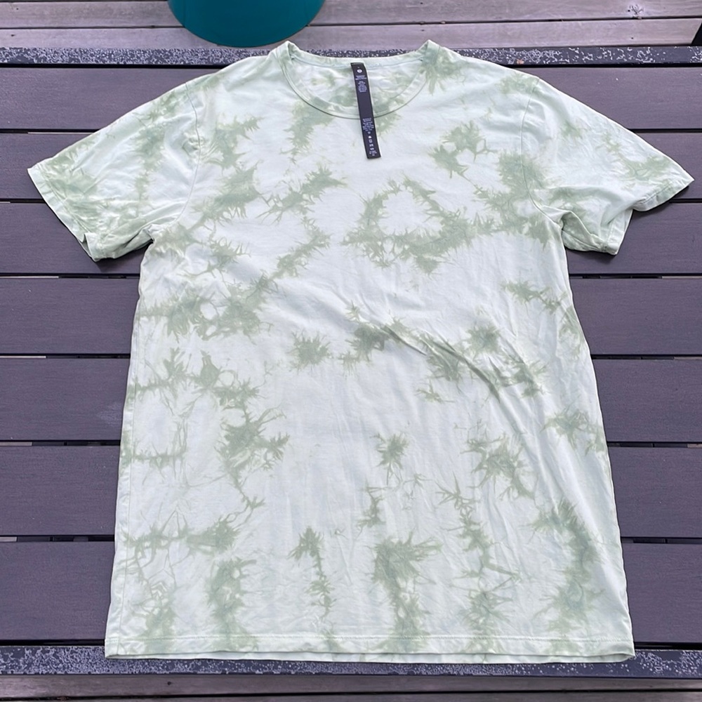 Lululemon Fundamental T Shirt *Wash Size Small New Tide Shibori Arctic Mint